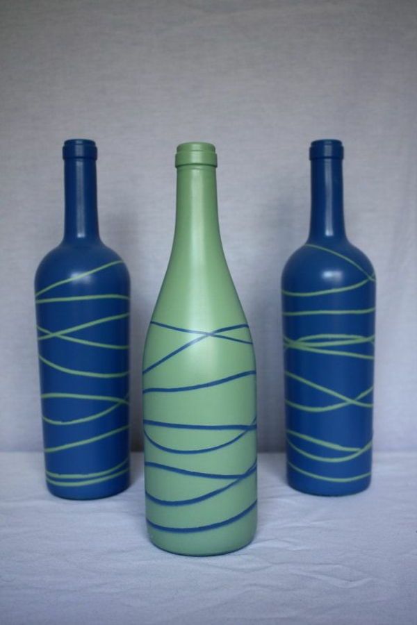 vazos papuošti mėlynos ir žalios spalvos spalvos