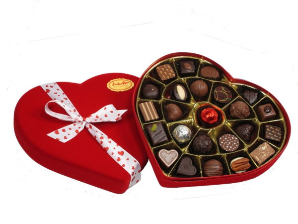 Širdis dėžės Valentino raudona-chocolatey