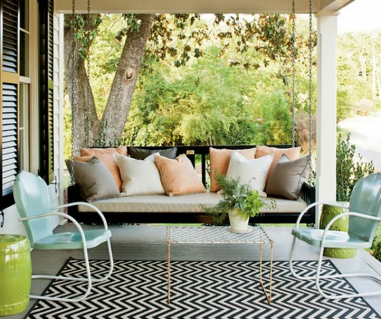 mobilier-verandă-pernă de culoare-chic-nobil-modern
