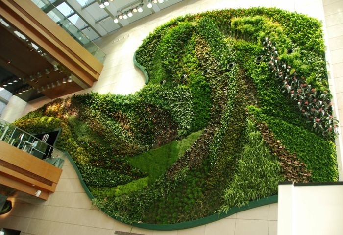 umetniška instalacija rastlinskih vrst, kot je navpični vrtni mah
