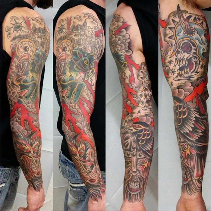 roko tatoo, rokav, tatoo rokav, barvita trowelling