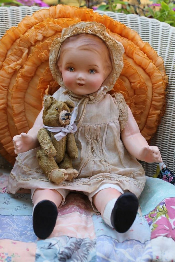 ročník bábika plyšové hračky, nesú veľký oranžový vankúš-Bonnet