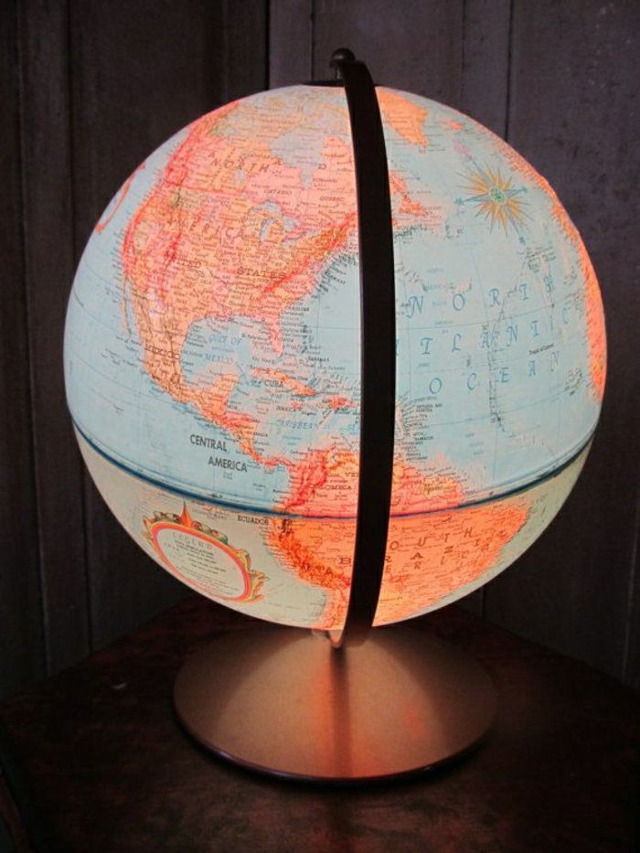 vintage globus svetilka branje nočna lučka svetilka