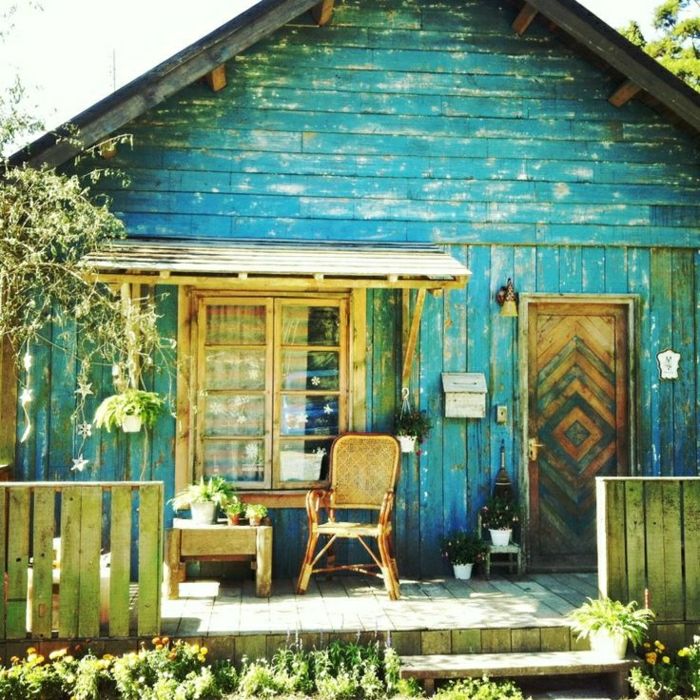 rocznik stary drewniany dom letni przednie drzwi ganek-romantic-egzotyczne