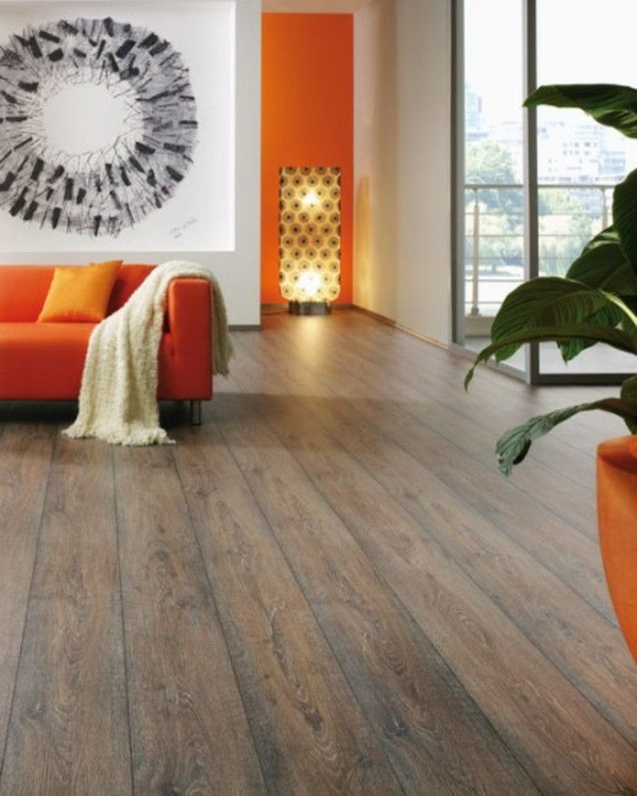 vinilne talne-nit-lep model, dnevna soba oranžna kavč