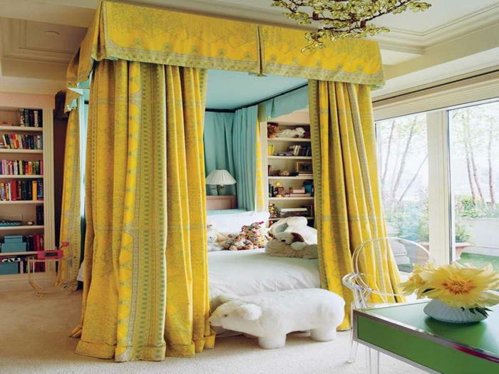 gardiner-for-ungdom sovrum gul-vacker färg