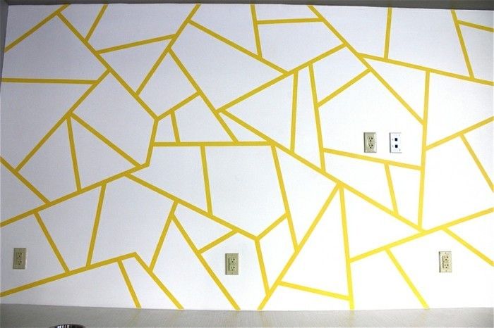 șablon de-a-și imagineze-pictori bandă-galben-culoare alb make-perete-wanddeko-perete