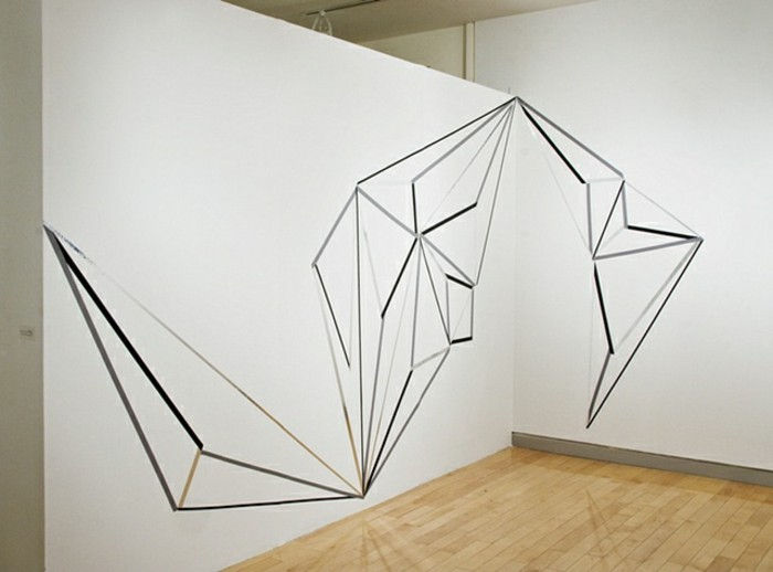template-to-imagine alb-perete în formă de culori de design geometric formă