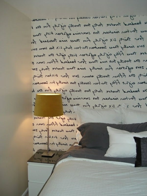 Origibelle pereți vopsea idei - inscripția în dormitor