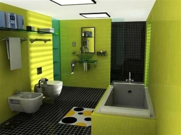 wall-painting-ideas-for-bathroom-cadă modernă