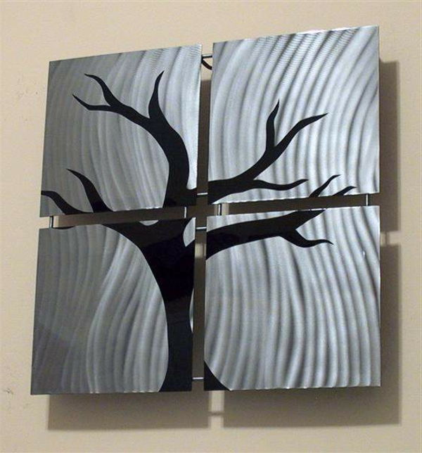 Wanddeko ut metall-image-med-en-tree