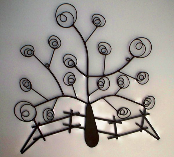 Wanddeko-from-metall-lyxig-träd