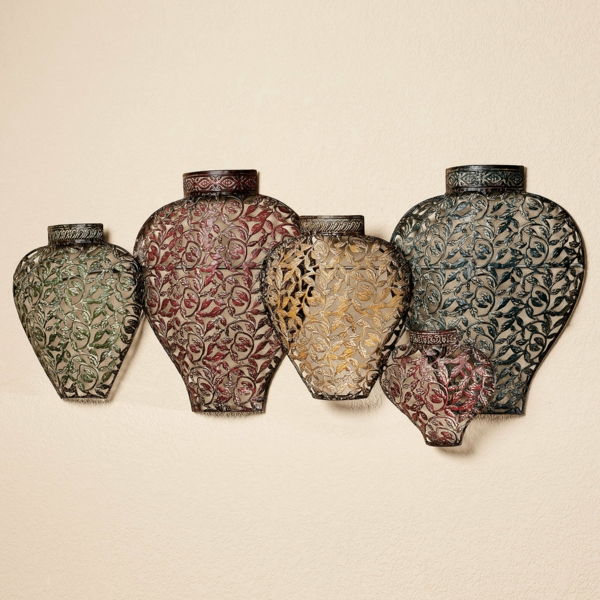 Wanddeko-fra-metall vakre vaser