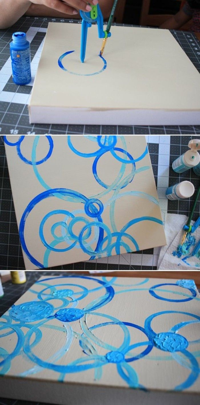 Wanddeko-själv-making wohnideen-själv-making bild cirkel med blå-