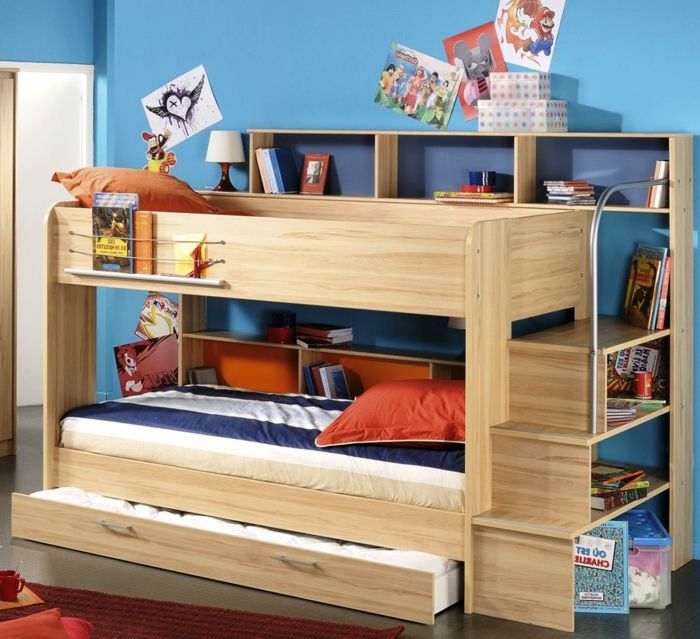 wanddecoratie-voor-kinderen-houten-bed-model
