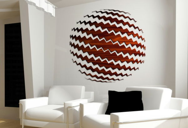 wanddecoratie-hout-witte-muur-en-een-bol-vorm-super uitstraling
