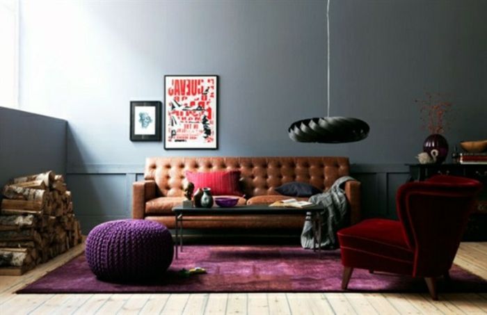 perete de culoare nuanțe de gri-living-confortabile