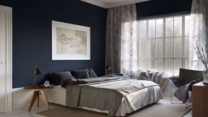 perete de culoare-idei-dormitor-perete de culoare albastru pulbere