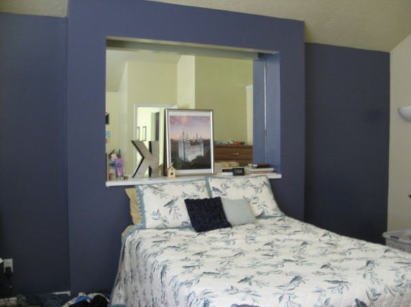 perete de culoare pulbere de culoare albastru-inchis-dormitor culori-bej perete de culoare albastru-lenjerie de pat
