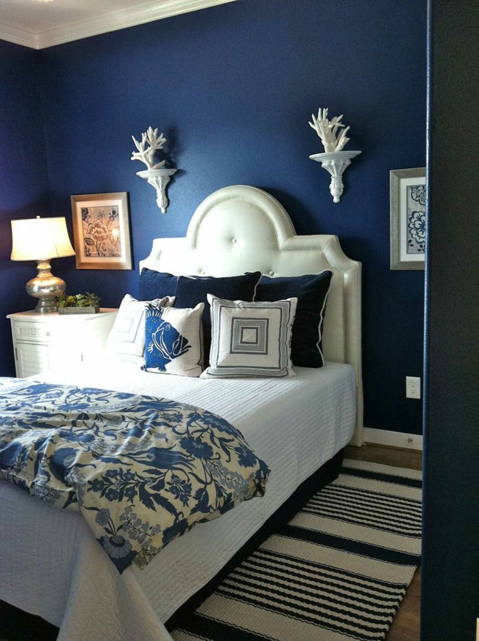 perete de culoare albastru praf-modern-living-room dormitoare Design