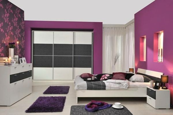 vegg-farger-for-soverom-lilla-veldig vakre garderober