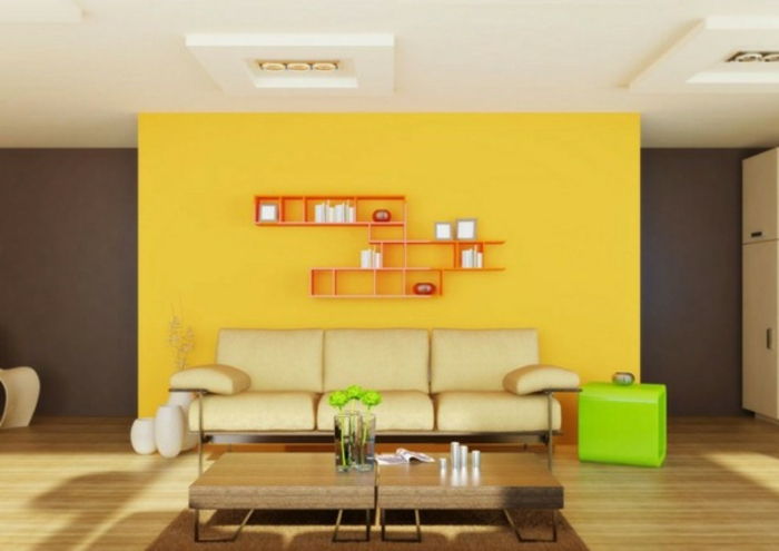 duvar renk kombinasyonları-ilginç-oturma odası