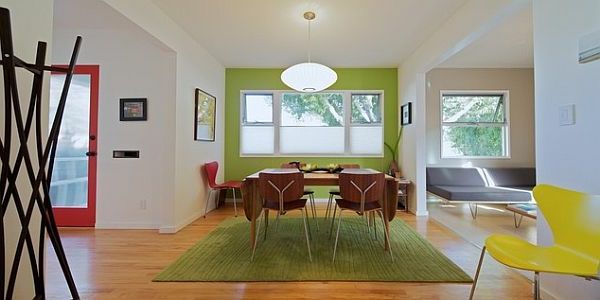 wallpainting-paletă-verde-perete-în-diningroom-masa de luat masa