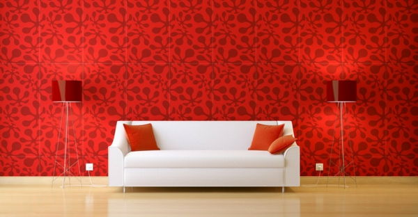 duvar tasarım salon tasarım-salon-set-einrichtugsideen-salon-modern duvar tasarım kırmızısı duvar
