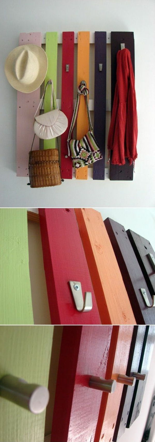vegg krok-i-forskjellige-farger-av-trepaller