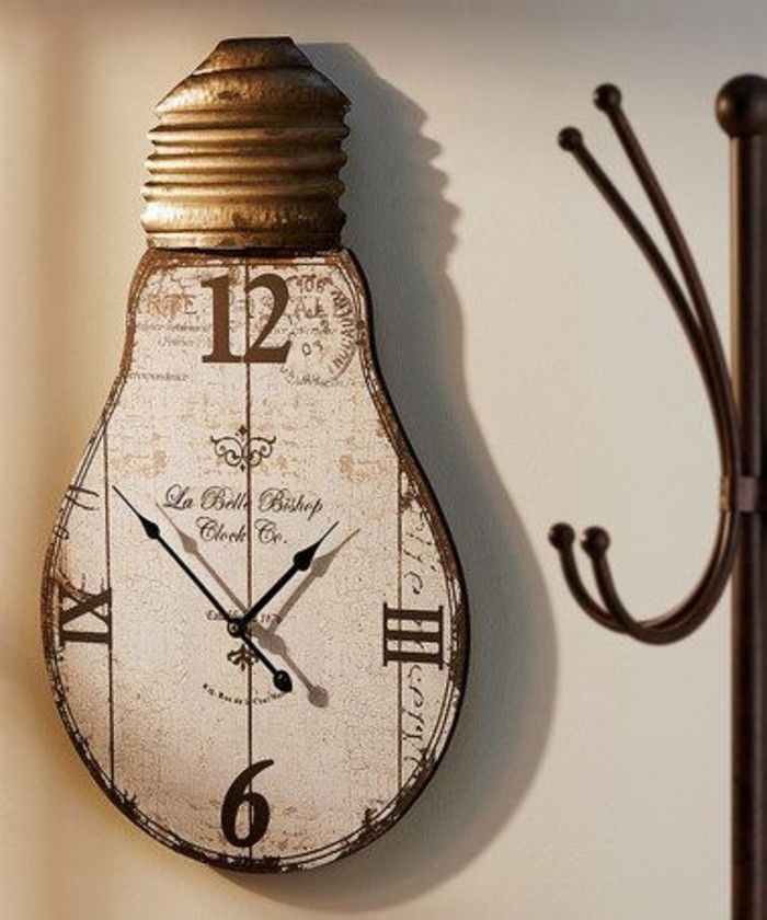 wandklok-wood-wall-clock-xxl-wall-clock-gluehbirne klassiek ontwerp-black-pointer-of-metal