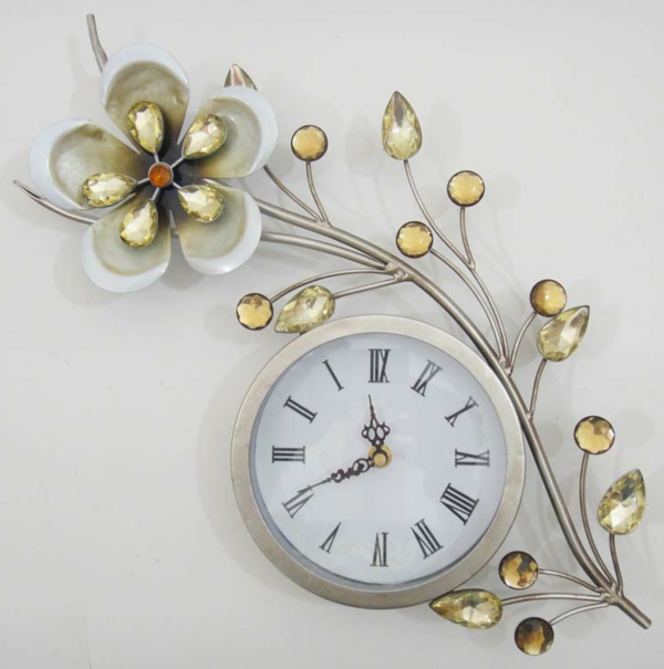 sieninis laikrodis metalas graži forma - gėlių forma