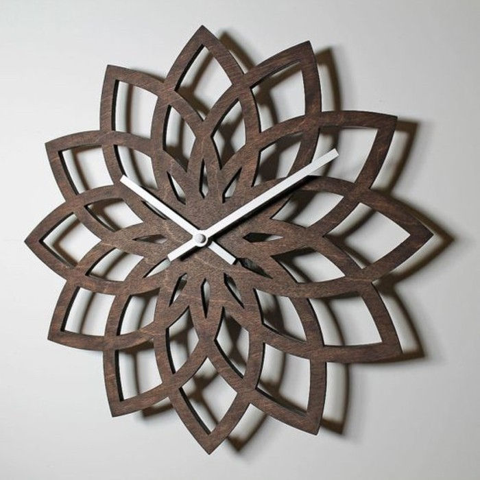 sienelę-laikrodis-modernus-sienelę-laikrodis-medienos-forma augalų žymeklis-nuo-metalo-gražus-wanddeko