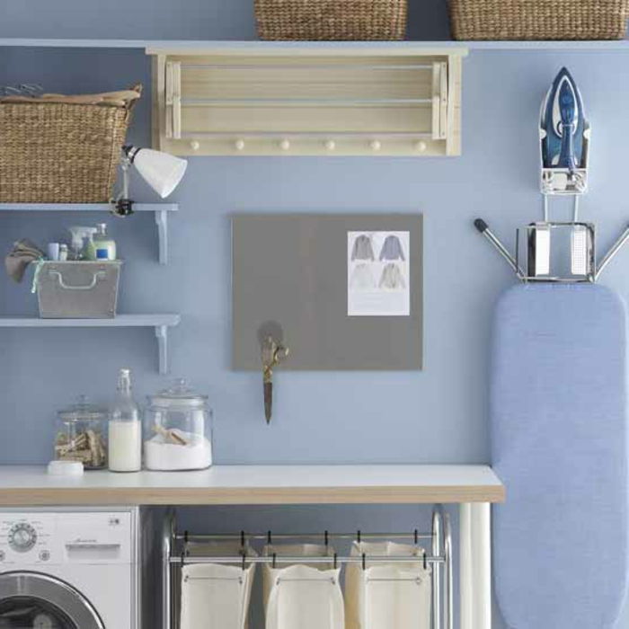 set-lavandaria azul-de parede-e-branco-móveis