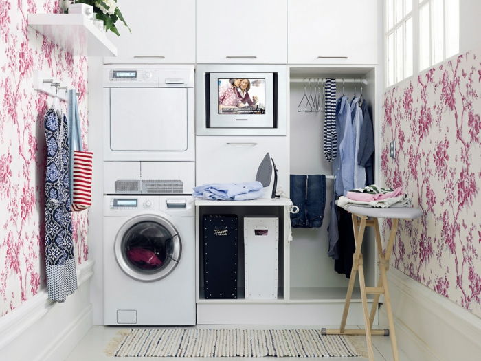 set-lavandaria-aconchegante quarto rosado wallpaper