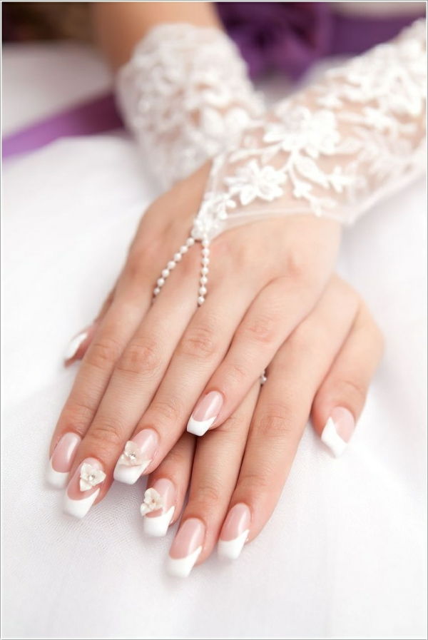 nail art bilder for bryllup - hvit modell