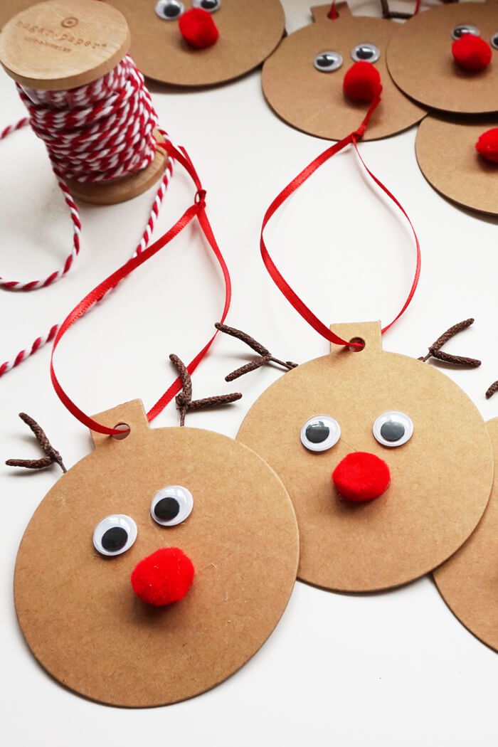 Lag juledekorasjoner med barn, gjør Rudolph ut av papir selv, morsomt for barn og voksne