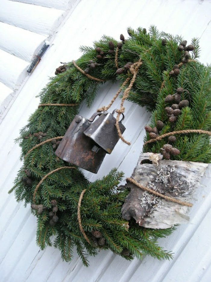 Christmas dekoration dörr dekoration krans Alder kvistar-small-pin-sträng bells