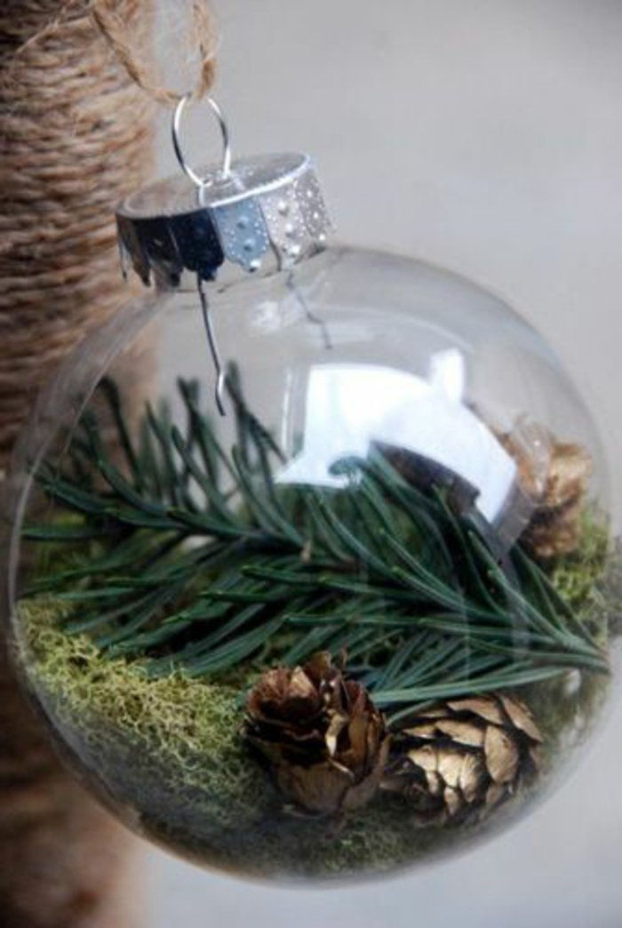 Jul dekoration transparent bollar granris Kottar