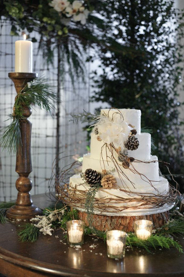 Crăciun conuri de masă decorare lumanari tort alder crengi