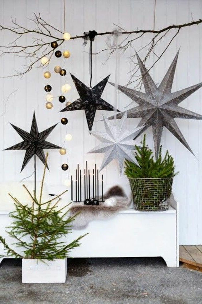 christmas-fönster tapeter intressant hängande star-in-silver-nyanserad