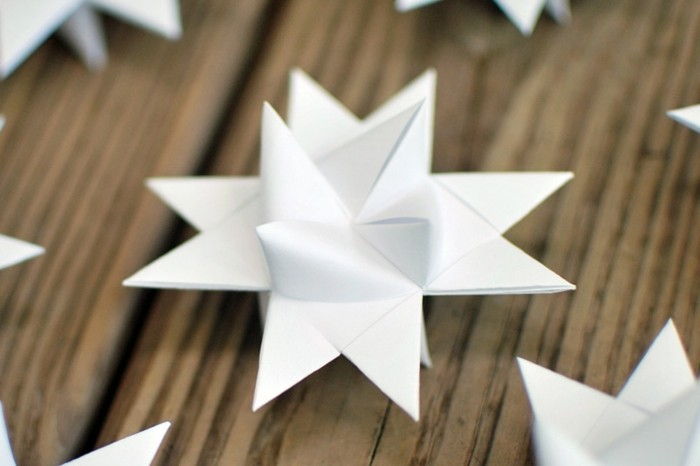 Crăciun artizanat-origami-stele-alb-culoare