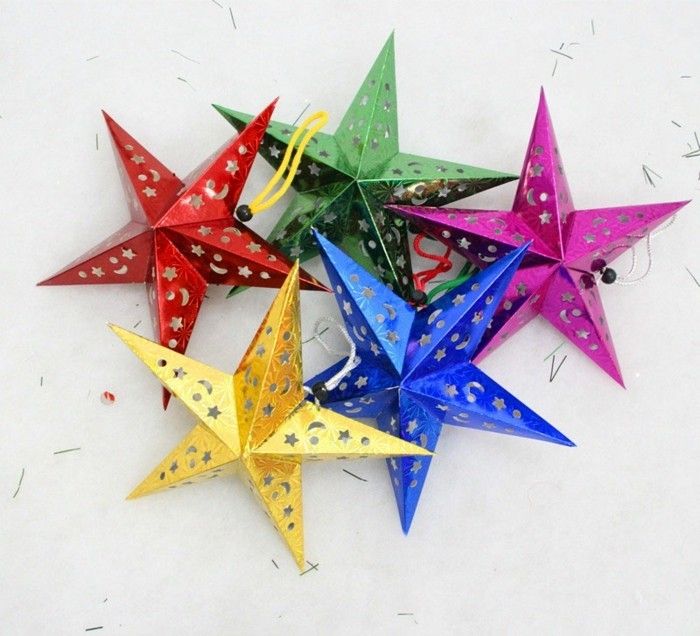 Crăciun cositori-cu-copii-interesante-colorat-3d-stele-de-hartie