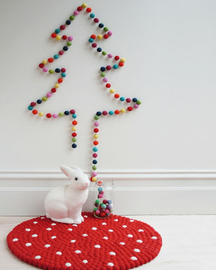 Vianočné remeslá-s-deti-jedľa-to-the-múr-farebné atramenty