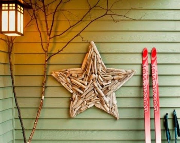 artesanato-com-crianças pequenas e Star adulto-unikaler varas de madeira OUT- Natal