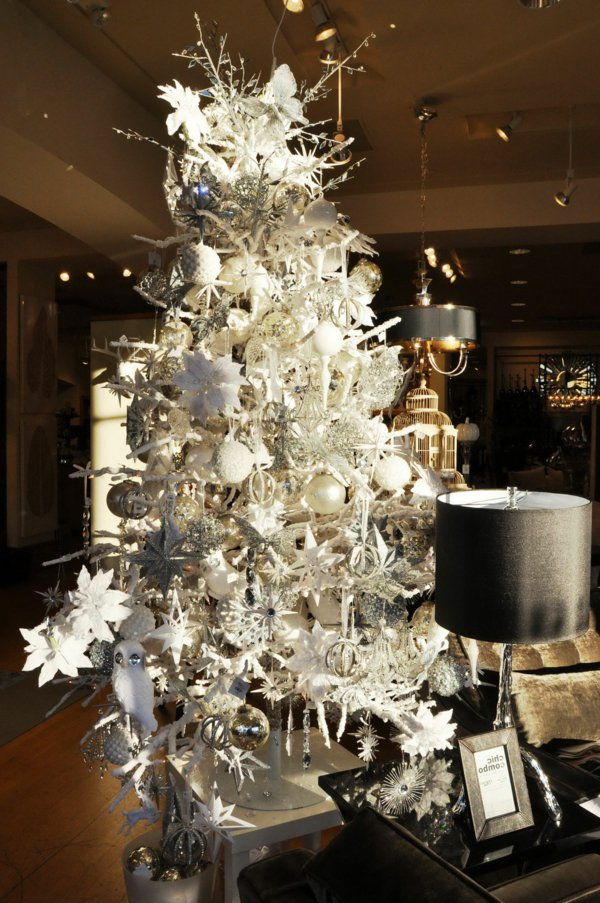 Noel ağacı-yapay-beyaz-güzel-dekorasyon