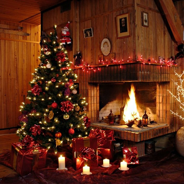 julgrans-dekorera trä-väggar