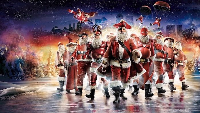 Funny Christmas Greetings - un grup de Moș Crăciuni ca Răzbunătorii