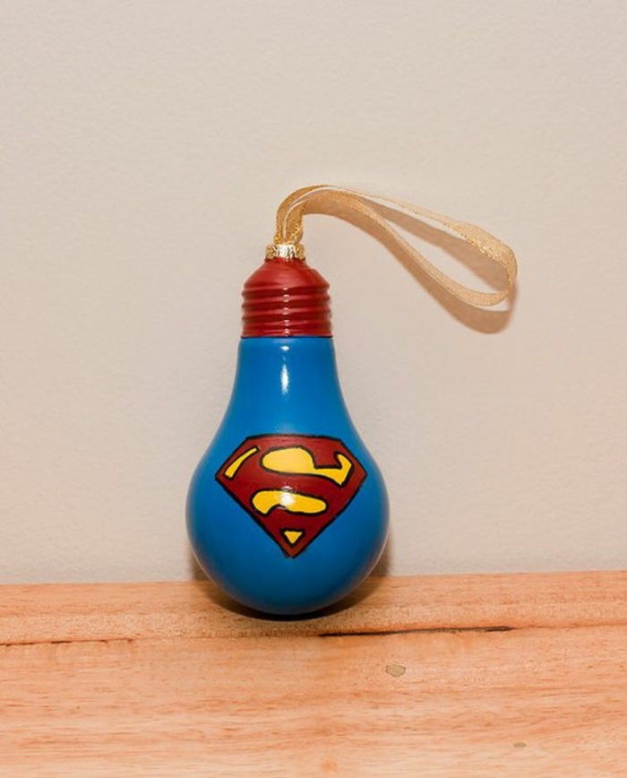 superman vianočné gule vyrobené z maľovanej hrušky, luk