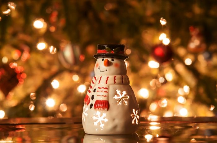 weihnachtsdeko-small-Snowman luči porcelana spominkov