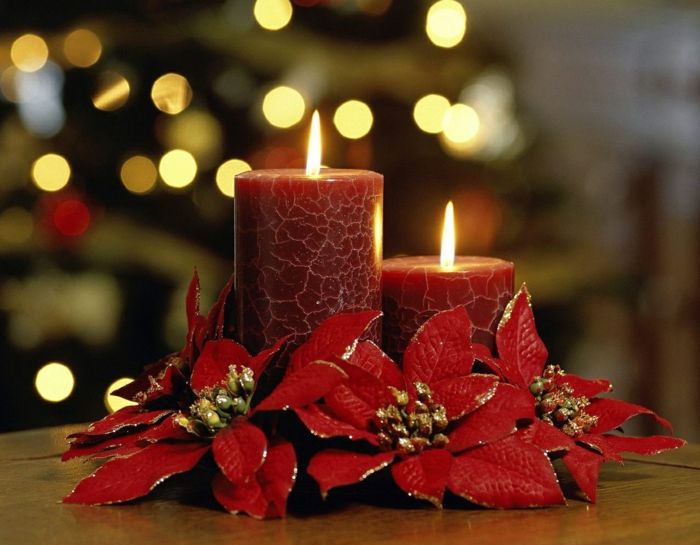 weihnachtsdeko-yourself odločitev tabela decoration Red Candle